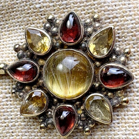 Sajen sterling silver multi-gemstone pendant - Picture 2 of 6